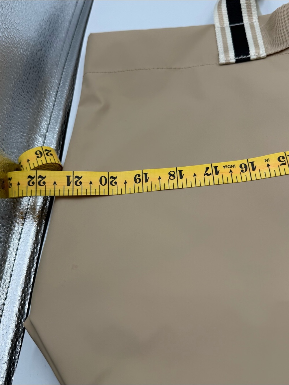 Champion Beige Tote Bag with Black-Trim Handles - Picture 7 of 7